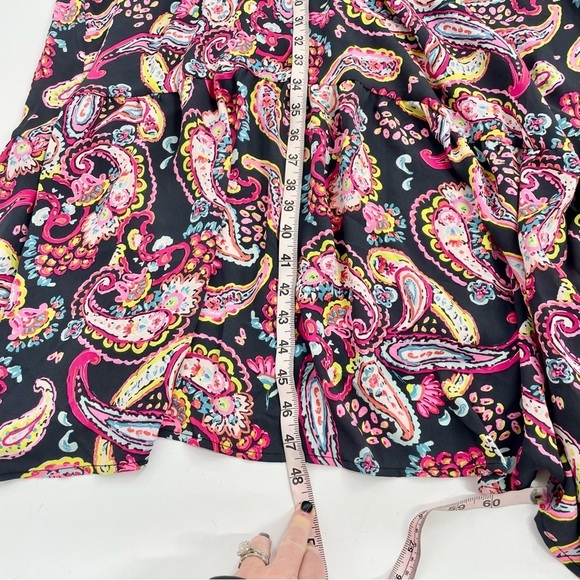 NWT Emily Wonder Black Paisley Ruffle Dress Preppy Maxi‎ Boxy Boho Small - Picture 9 of 14